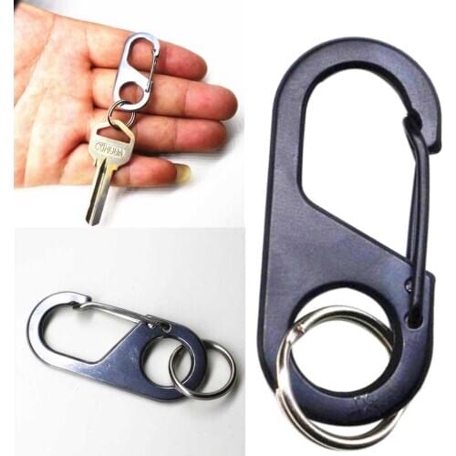 Portable Outdoor Stainless Steel Mountain Climbing Buckle Keychain Key Ring Clip Snap Hook