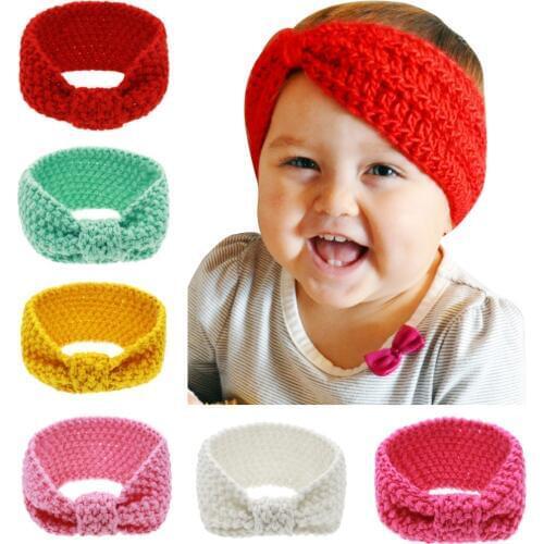 New Soft Cotton Knit Baby Heaband Cute Tie Bow Elastic Haarband Baby Girl Headbands Baby Hair Accessories Newborn Hair Band