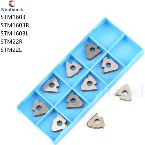 10 pcs STM1603 STM1603R STM1603L STM22R STM22L Thread Shims Lathe Accessories Carbide Inserts Knife Pad ,For Thread Turning Tool