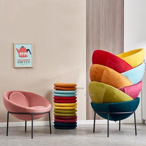 Nordic Home Fashion Single Sofa Modern Minimalist Living Room Sofa Chair Bedroom Velvet Sofa