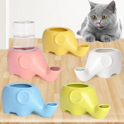 Elephant Shape Pet Cat Kitten No Spill Water Feeder Dispenser Drinking Bowl Cute, Durable, Easy to Use, Automatic Water-Refillin