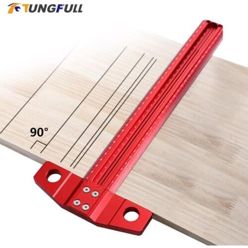 Precision Marking T-Ruler Woodworking Scribe Square Wood Metal Rectangular Positioning T-type Ruler Carpenter Measuring Tools