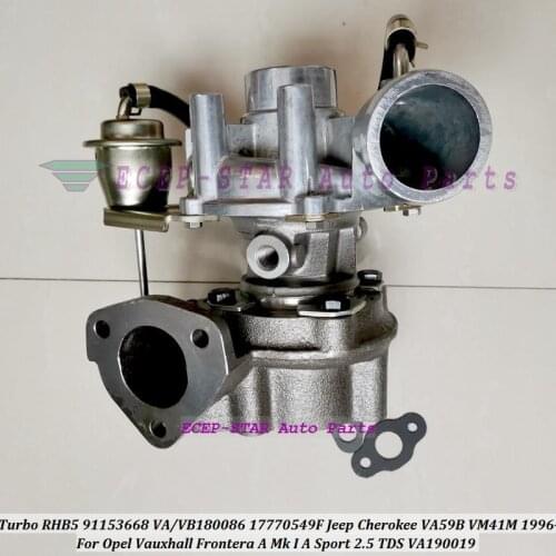 Turbo RHB5 91153668 VA180086 VA190019 VB180086 17770549F For Jeep Cherokee VA59B VM41M 1996- For Opel Vauxhall Frontera 2.5L TDS