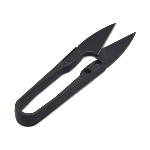 6pcs lot High quality patchwork small yarn scissors black coated handmade carbon steel U shape Eagle thread clipping scissors
