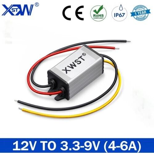 XWST DC DC Waterproof Converter 12V to 3.3V 3.7V 4.2V 6V 7.5V 9V 4A 6A Step Down Module Power Converter CE DC Buck Transfomer