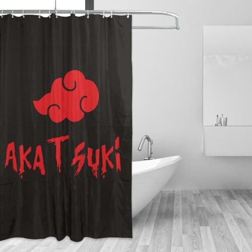 Akatsuki Bathing Bathroom Bath Curtain Comic Anime Game Waterproof Polyester Fabric High Quality Show Curtains