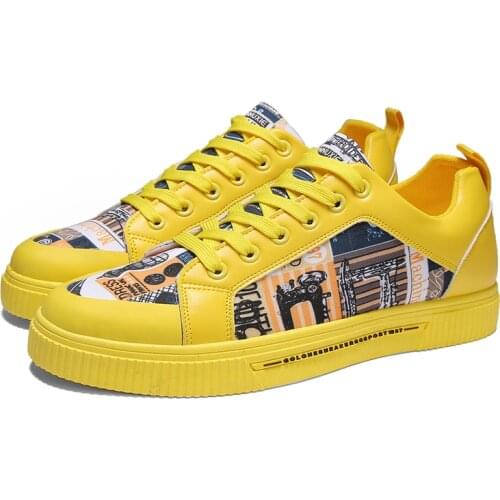 Women Shoes 2021 Fashion Graffiti PU Flat with Sneakers Spring/Autumn Casual Women Shoes Plus Size Colorful White Shoes