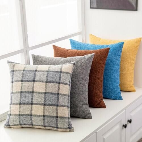 1Pcs Simple Plain Linen Pillow Case Modern Home Decor Pillow Cover 30x50cm 45x45cm 40x40cm 55x55cm Car Seat Sofa Cushion Case