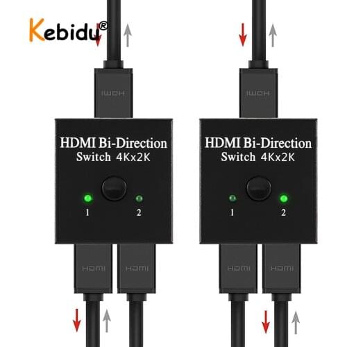 2 Ports Bi-directional 4K HDMI-compatible Switch 1x2 / 2x1 Switcher Splitter Ultra HD 4K 1080P 3D HDR HDCP for PS4 Xbox HDTV
