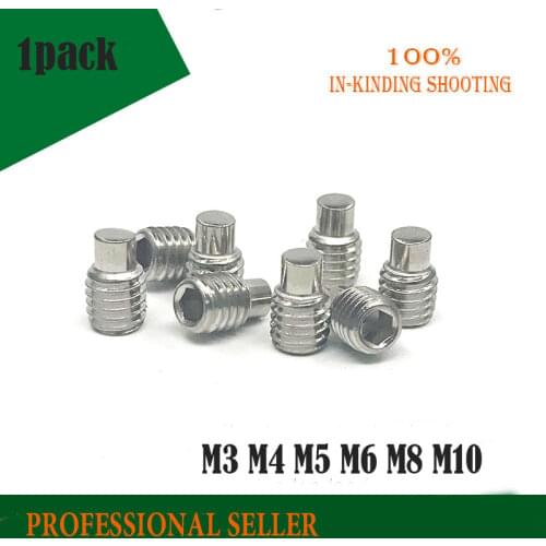 20pcs M8*8/10/12/16/20/25/30/35/40/50mm 304 stainless steel Hexagonal Socket Headless DIN915 Male Bolt Grub End Inner screws