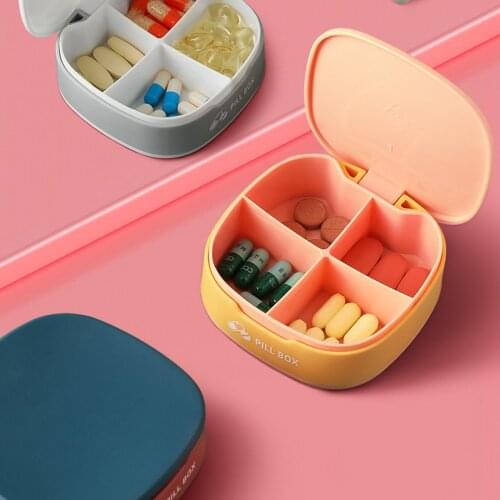 4 Gird Medicine Pill Case For Tablets Pills Organizer Drug Capsule Plastic Storage Box Divider Weekly Travel Pill Tablet Box