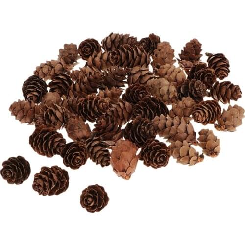 60Pcs Rustic Pinecone Christmas Table Scatter, Glitter Frosted Winter-Themed