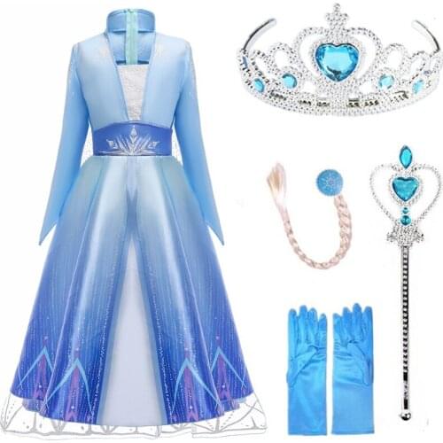Girl Anime Cosplay Party Dress Childrens 2021 New Snow Queen Costume Dress Dress Princess Halloween Cosplay Party Game
