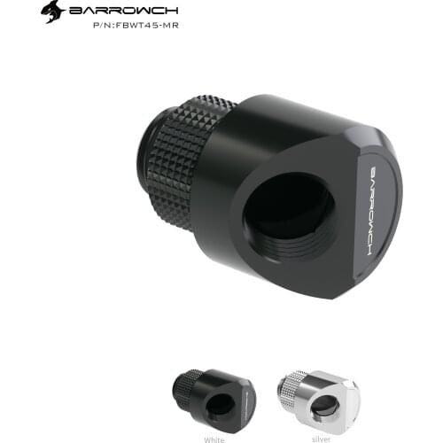 Barrowch computer cooling water cooling 45° rotating adapter, smooth surface FBWT45-MR