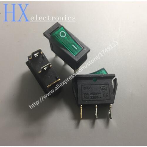 Free shipping 50PCS ultra-thin KCD3 electric cooker rocker switch 3pin boat 15A