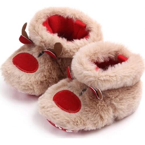 Winter Baby Girls Boys Thick Anti-skid Warm Deer Toddler Shoes Infant Boots Childrens New Year Christmas Presents Casual Shoes