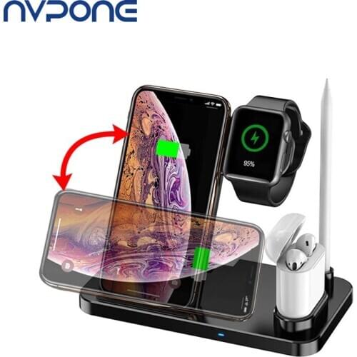 Fast Qi Wireless Charger For iPhone 11 Pro Samsung S8 Wireless Charging for Apple Watch iWatch 1 2 3 4 for AirPods Phone Stand