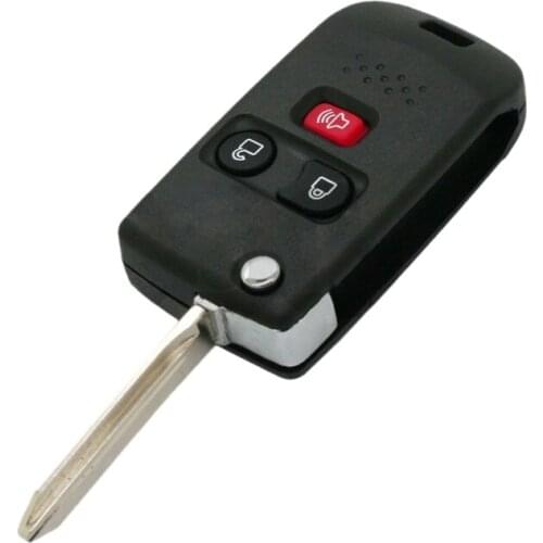 Flip Key Shell + Key Blank Refit Remote Key Fob 3 Button Fit for Ford Mazda Mercury