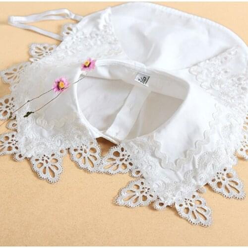 Floral Lace Fake Collar Attachables White Fake False Collars Woman Removable Lady Detachable Collar Shirt Faux Col Chemisie
