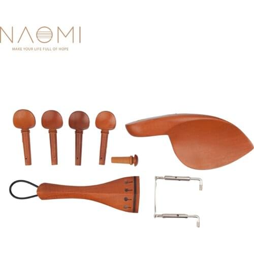 NAOMI Jujube Wood Violin Chin Rest For 4/4 Violin Chin Rest Chinrest Jujube Wood W/Tuning Peg Tailpiece Violin Accessories