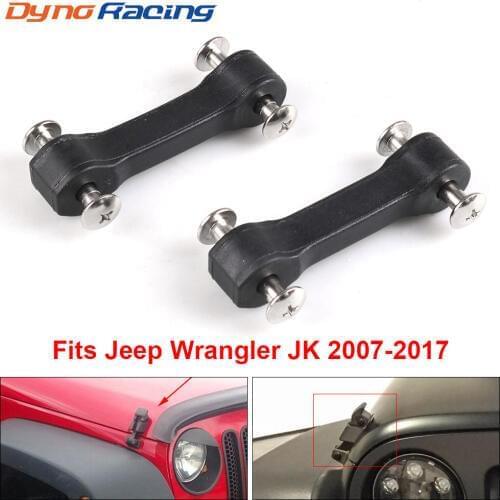 For Jeep Wrangler JK 2007-2017 Black Hood Latch Upgrade Kit Stops Shake Rattle Engine Bonnets Hood Lock