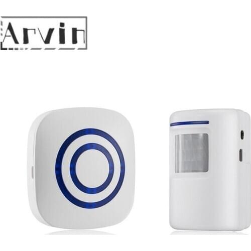 Door Chime,Wireless Business Door Motion Sensor Detector Smart Visitor doorbell Home Security Driveway Alarm with 1 Plug-in Rece