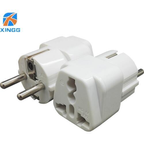 EU European AC Power Electrical Schuko US UK AU To EU Plug Universal International World Travel Adapter Outlet Socket Adaptor