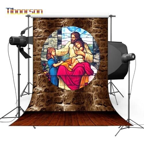 Christian Jesus Window Religious Stone Wall Nativity Scene Backdrop Photography Background for Photo Studio Photophone Photozone