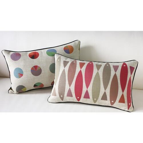 Fish And Fan Charts Wedding Couple Cute Linen pillow cushion Pillowcases Linen Pillow Home Decor sofa cushions