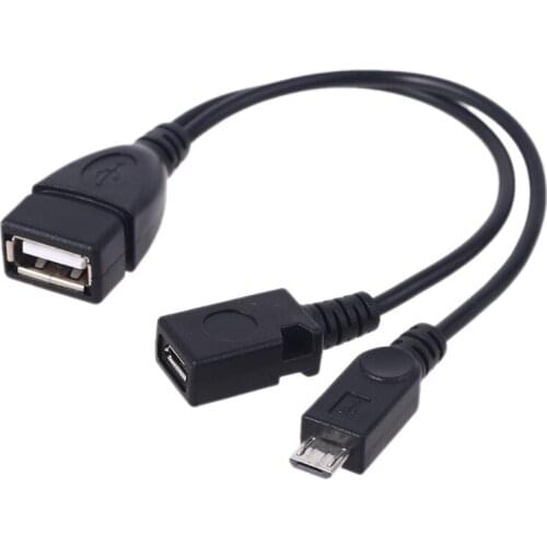 Micro USB to USB 2.0 OTG Adapter Cable with Micro USB Power for Amazon Fire TV Mobile Phone Tablet PC Smartphone