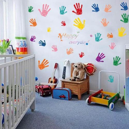 Colorful Children Handprint Stickers Bedroom Bedside Living Room Background Decorative Wallpaper PVC Wall Stickers Kids Room