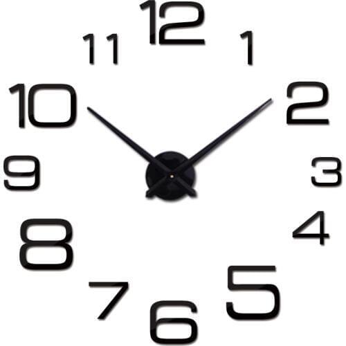 Creative design Diy watch clock Living Room Quartz Acrylic Mirror effect home decoration Europe Wall sticks still life style