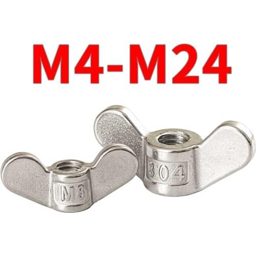 M4 M5 M6 M8 M10 M12 M14 M16 M20 M24 304 Stainless Steel Nut Butterfly Yuanbao Hand Screwed Through Hole Butterfly Nut