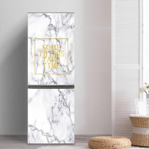 Marble Self Adhesive Film Fridge Stickers Refrigerator Cover Wallpaper Pvc Vinyl Kitchen Freeze Sticker Home Design Renovation