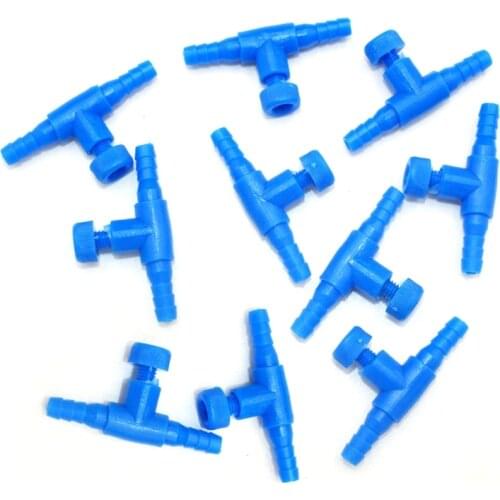 2021 New 10 Pcs T-Shaped Aquarium Air Pump Control Valve Tee Connector Aeration Pump 2 Way Air Line Regulator Connector for Pump
