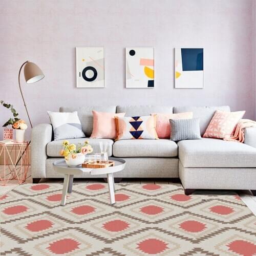 New Nordic Style Geometric Pink Carpets for Living Room Bedroom Area Rugs Antiskid Floor Mat Home Large Size Decor Soft carpet