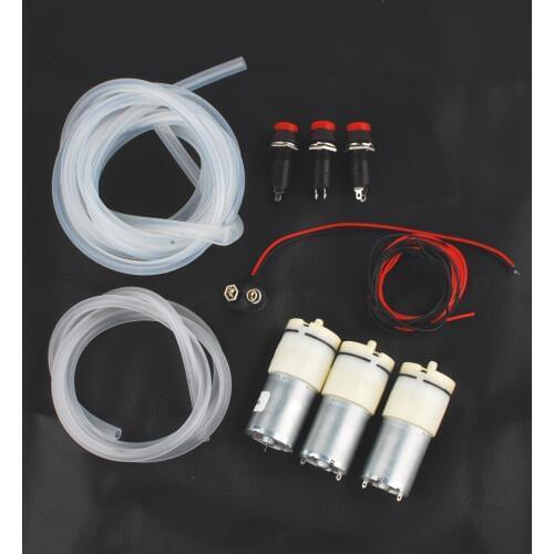 One Set NEW 370 air Pump 6V-12Vdc Quiet Strong Oxygen Pump Switch tube, Battery clamp