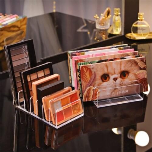 Eyeshadow Palette Organizer Powder Case Storage Box Makeup Tools Holder Compartment Transparent Plastic Desktop Storage