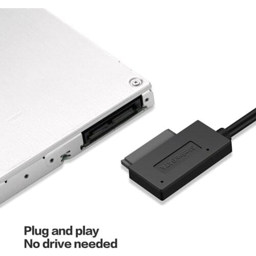 Newest USB 2.0 To Mini Sata II 7 + 6 13Pin Adapter Converter Cable For Laptop DVD / CD ROM Slimline Drive In Stock