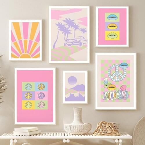 Boho Colorful Abstract Nordic Posters And Prints Trendy Gallery Retro Wall Art Canvas Painting Decor Pictures For Living Room
