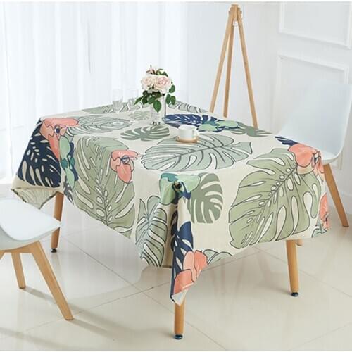 Tablecloth Rectangular Tropical Palm Leaf Style Plants Printed Table Cloth Home Protection Decoration Elegant Luxury Table Cover