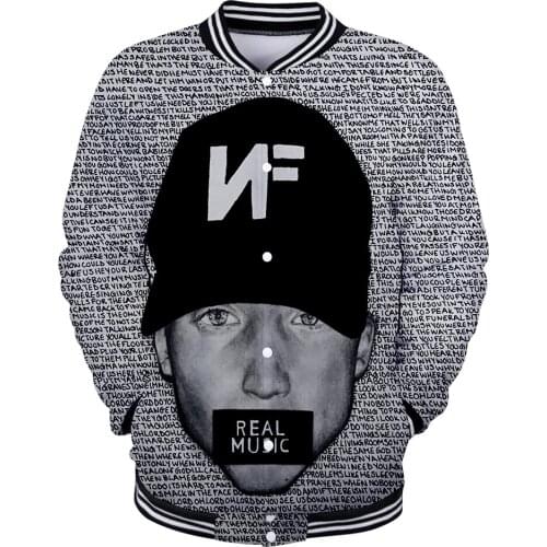 Rapper Nathan John Feuerstein NEW Album The Search NF 3D print Baseball uniform Men/Women Harajuku Baseball Jackets clothes