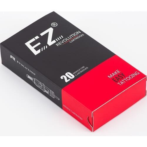 RC1211M1C-1 EZ Revolution Cartridge Needles Curved Magnum Tattoo Needles #12 Regular Long Taper 5.5 mm for Cartridge Tattoo Pen