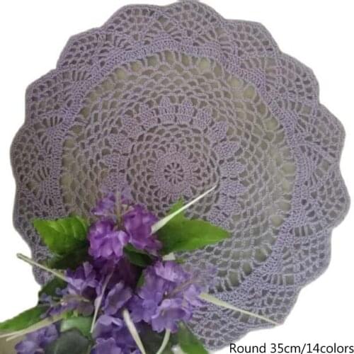 Luxury Round cotton placemat cup coaster mug kitchen drink table place mat cloth Wedding lace Crochet tea coffee doily drink pad