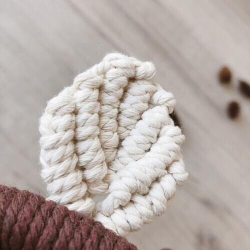 Nordic Hand-woven Macrame Tapestry Cotton Rope Rainbow Bear Wall Hanging Decor U7EE