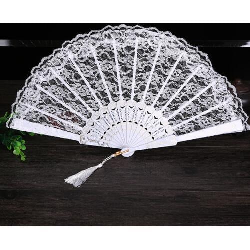 Ladies Folding Lace Hand Fan Wholesale Personalized Fans of Old Wedding Decor For Home Decoration Ornament Dance Accessories 11