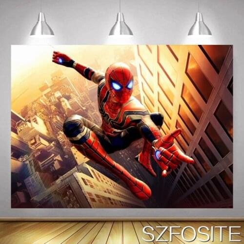 Cool Superhero City Skyscraper Backdrop Boy Birthday Party Room Decoration Photography Photo Kid Custom Vinyl Cartoon Background