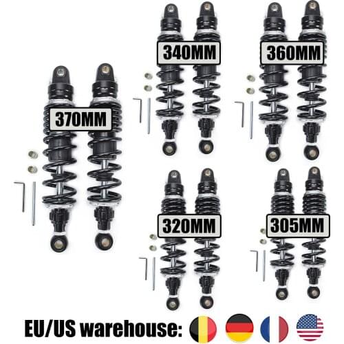 2pcs 340mm Universals Motorcycle Scooter Motor Bike ATV Quad Rear Shock Absorber Rear Suspension Bumper D30