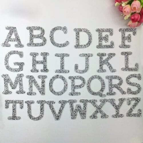 1Pcs Hotifx Rhinestone English Alphabet Letter A-Z Mixed Embroidered Iron On Patch For Clothing Bag Shoes Badge Paste