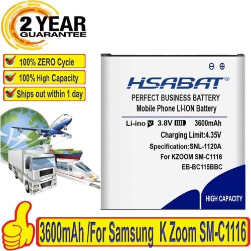 100% Original HSABAT 3600mAh EB-BC115BBC NFC Battery For Samsung GALAXY K Zoom SM-C1116 C1158 C1115